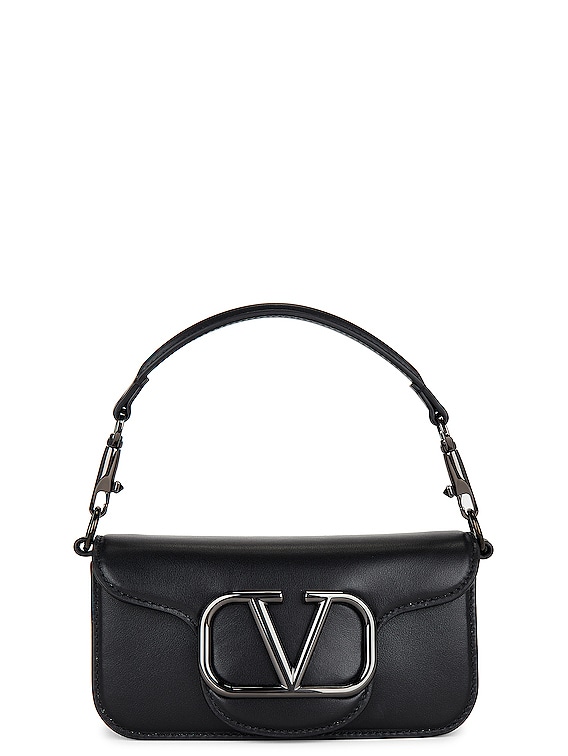 Valentino Garavani Woman Black Leather Small Locã² Handbag 