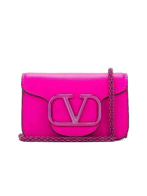Loco Micro Leather Shoulder Bag in Purple - Valentino Garavani