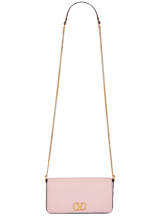 VALENTINO GARAVANI: VLogo Signature bag in grained leather - Lilac