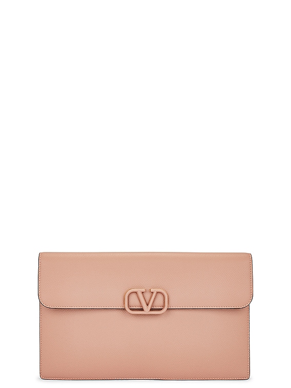 V Logo Leather Wallet in Pink - Valentino Garavani