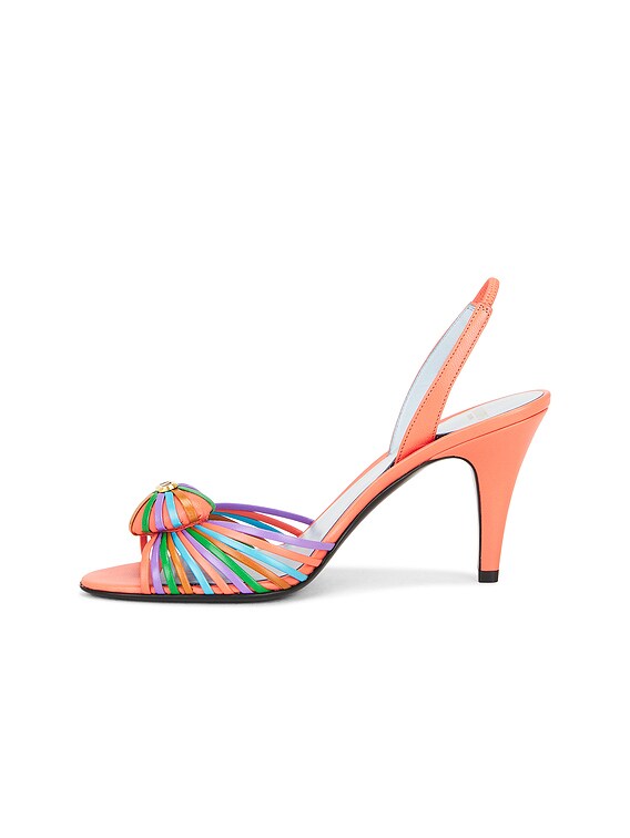 Valentino Garavani Royal Heart Sandal in Living Coral Multicolor