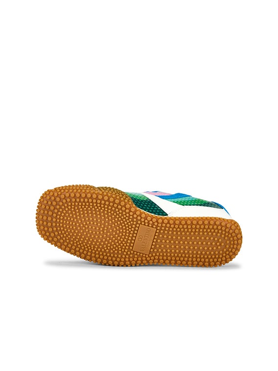 Valentino Garavani Amphibia Sneaker in Bianco & Bub Laguna | FWRD
