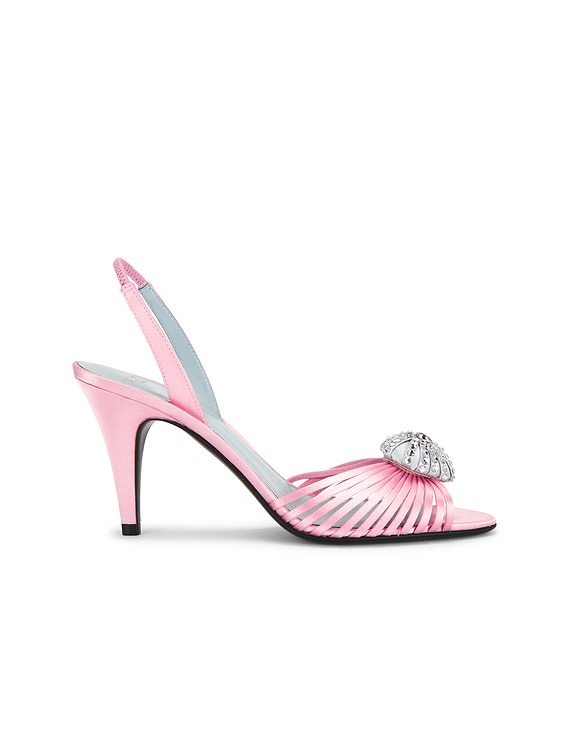 Valentino Garavani Coeur Royal Sandal in Rose Couture & Silver