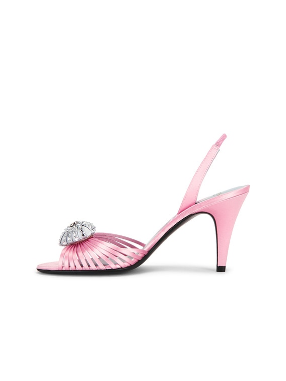 Valentino Garavani Coeur Royal Sandal in Rose Couture & Silver