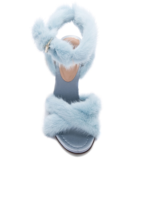 baby blue fluffy heels