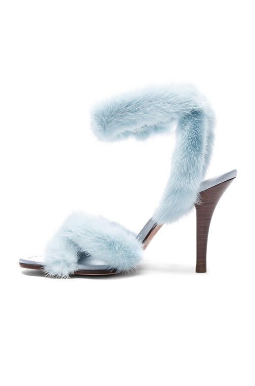 baby blue fur heels