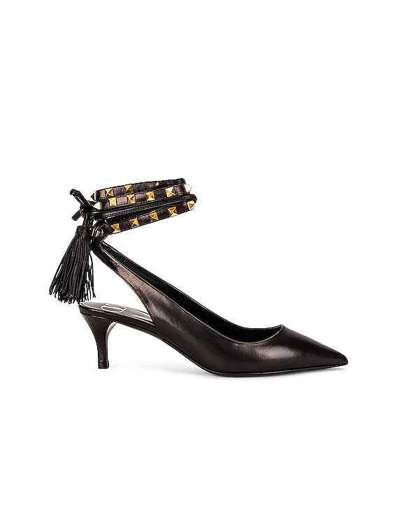 Valentino Garavani Rockstud Ankle Strap Heels in Nero | FWRD