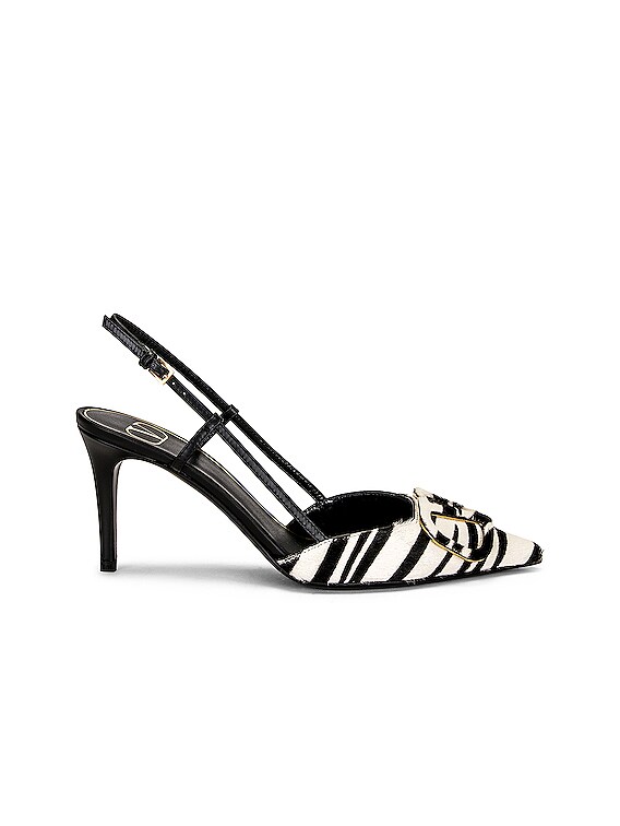 zebra slingback shoes