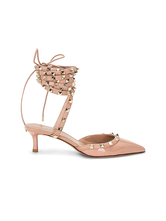 Valentino Garavani Rockstud Ankle Strap Pump in Rose Cannelle | FWRD