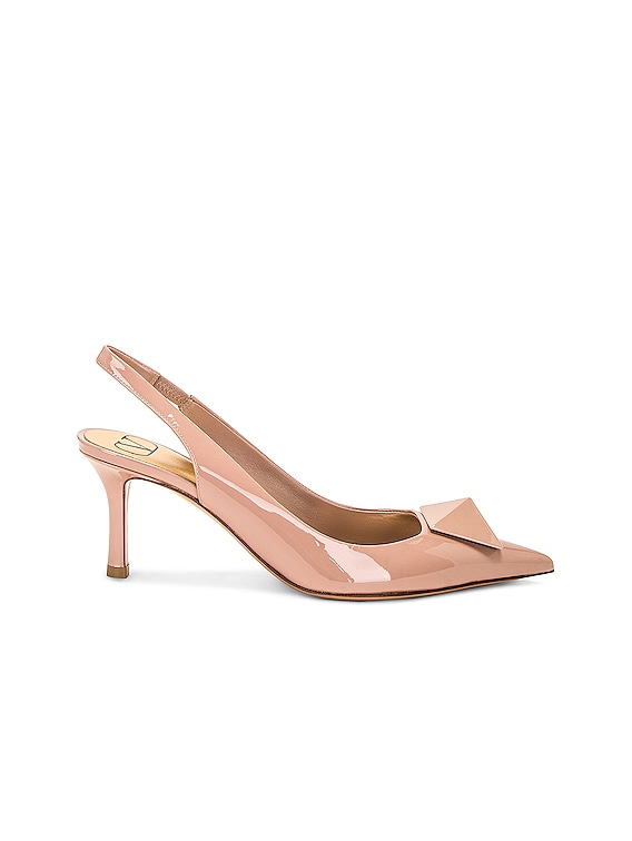 Valentino Garavani One Stud Slingback Chunky Heels 60 Rose Cannelle