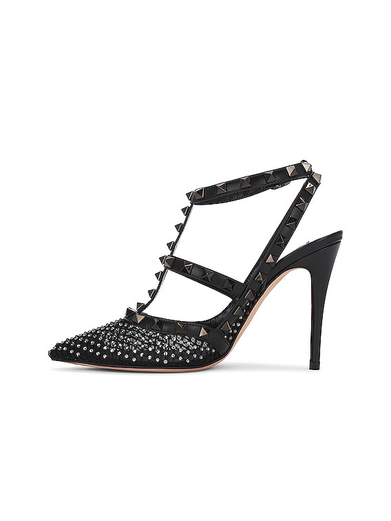 【送関込】VALENTINO☆ヴァレンティノ Rockstud pumps Patent Rockstud Caged Pump 100mm for Woman in Poudre