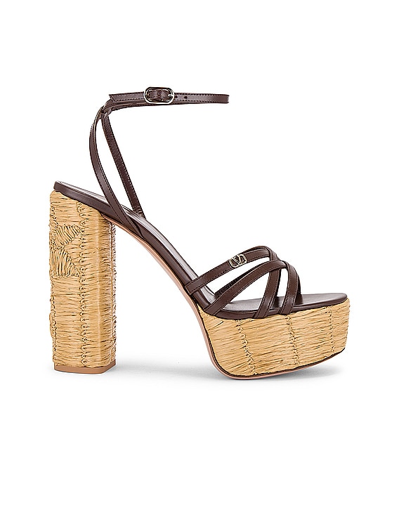 Valentino Garavani SANDALEN RAFLOWER in Cacao Tabacco FWRD