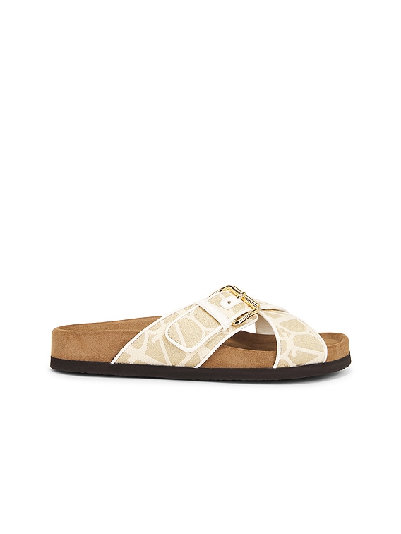 Valentino Garavani Fussfriend Slide in Naturale, Ivory