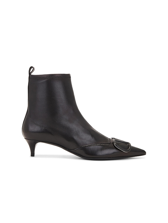 Valentino Garavani V Logo Signature Stretch Bootie in Nero | FWRD