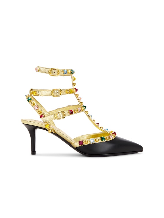 Rockstud Ankle Strap Pump