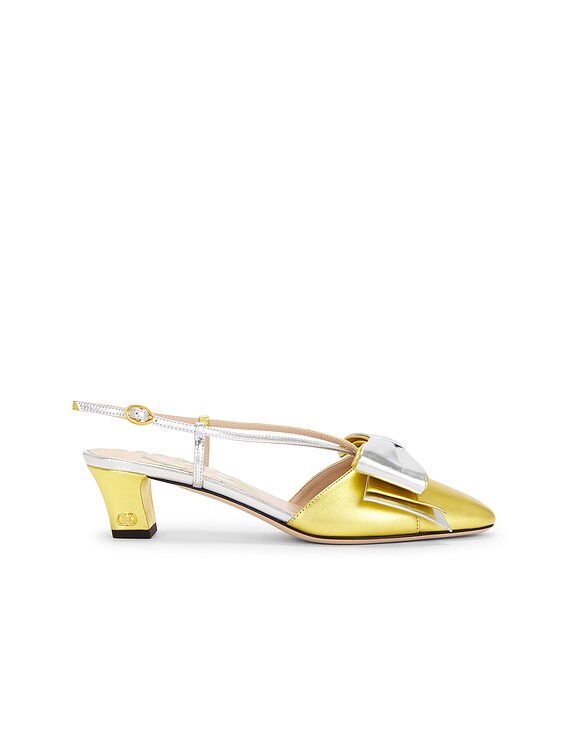 Valentino Garavani Bowow Sling Back in Cerulean, Silver