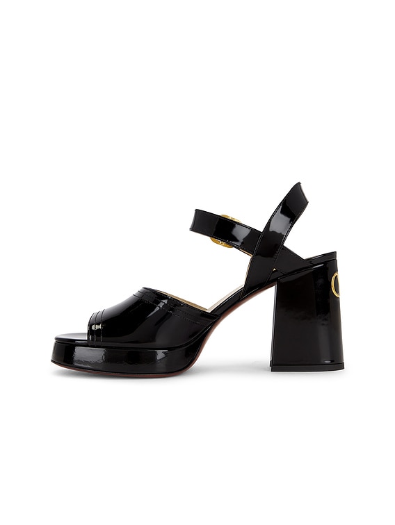 【VALENTINO GARAVANI】Fawcette パテントレザー サンダル VALENTINO GARAVANI Fawcette patent-leather platform sandals