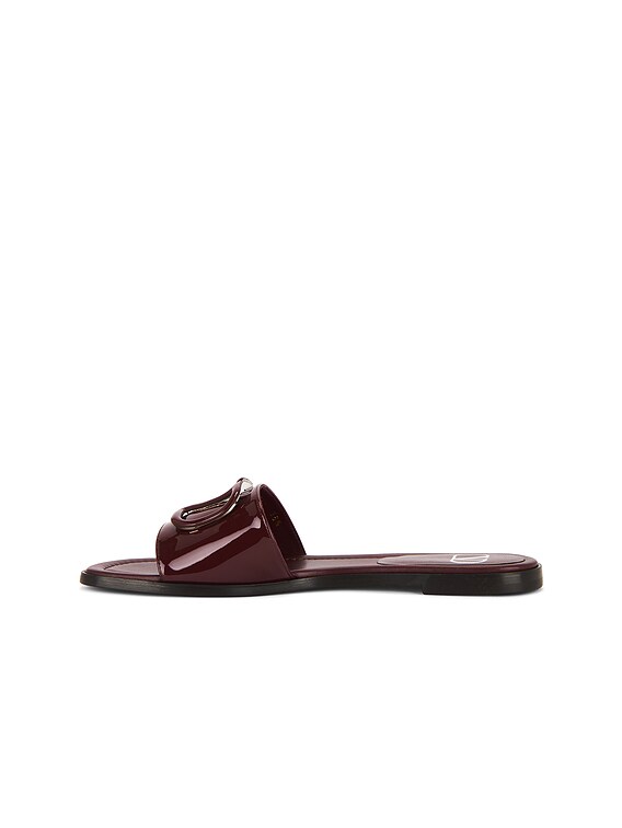 ★VALENTINO★ V logo signature PVC slide rose quartz 6W2S0IG Vlogo Signature Patent Leather Slide Sandal 60mm for Woman