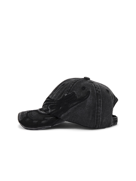 帽子 VETEMENTS BLACKOUT FLAME LOGO CAP VETEMENTS Blackout Flame Logo Cap in Blackout | FWRD