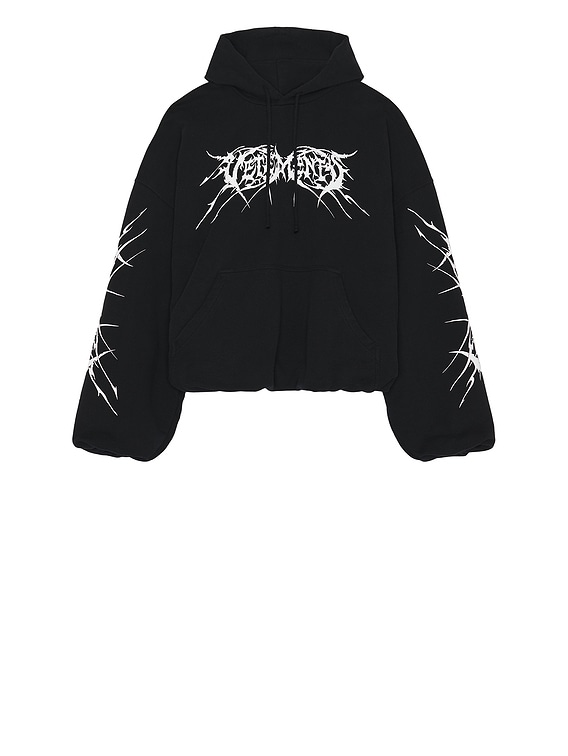 VETEMENTS DEATH METAL クロップドボクシーフーディ - Black