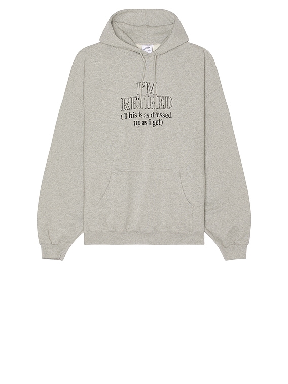 [VETEMENTS]I'M RETIRED オーバーサイズパーカー VETEMENTS I'M RETIRED オーバーサイズパーカー - Grey Melange