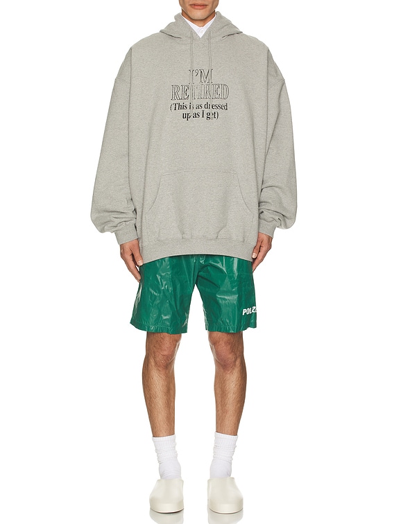 【VETEMENTS】グレー I'm Retired オーバーサイズ フーディ VETEMENTS I'M RETIRED オーバーサイズパーカー - Grey Melange