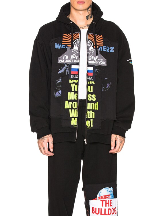 vetements patchwork hoodie