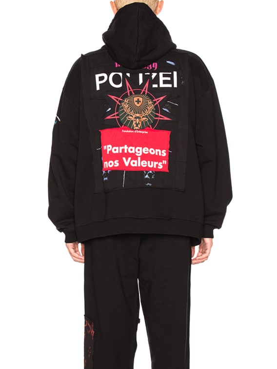 vetements patchwork hoodie