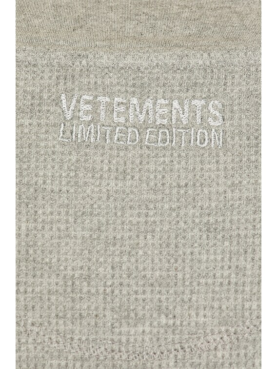 VETEMENTS Biker Cross Waffle Longsleeve Tee in Grey Melange | FWRD