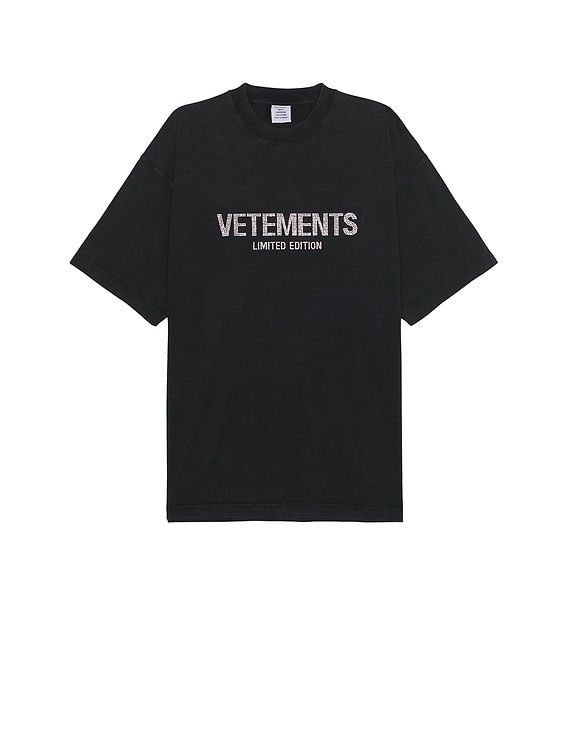 VETEMENTS Crystal Limited Edition T-shirt in Washed Black | FWRD
