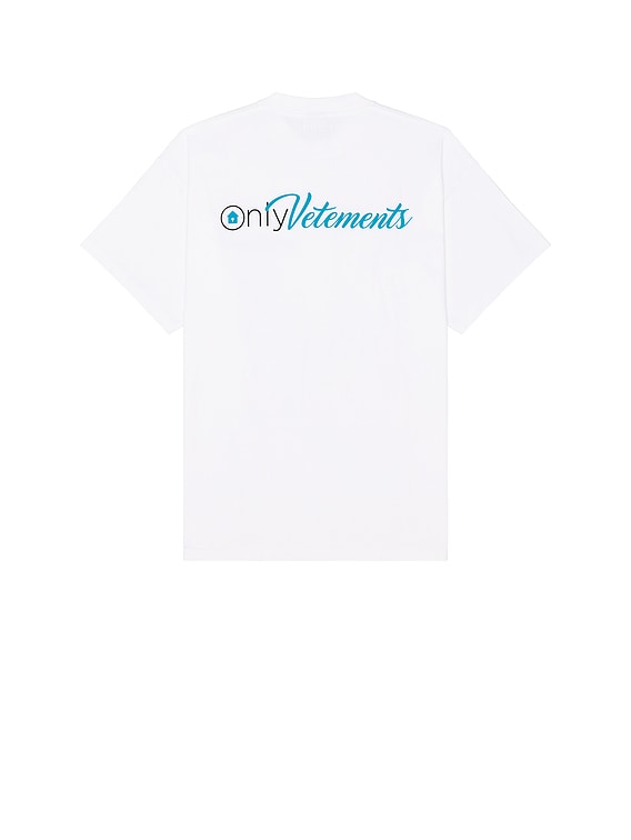 【VETEMENTS】ホワイト Only Vetements レギュラー Tシャツ White 'Only Vetements' Regular T-shirt by VETEMENTS on Sale