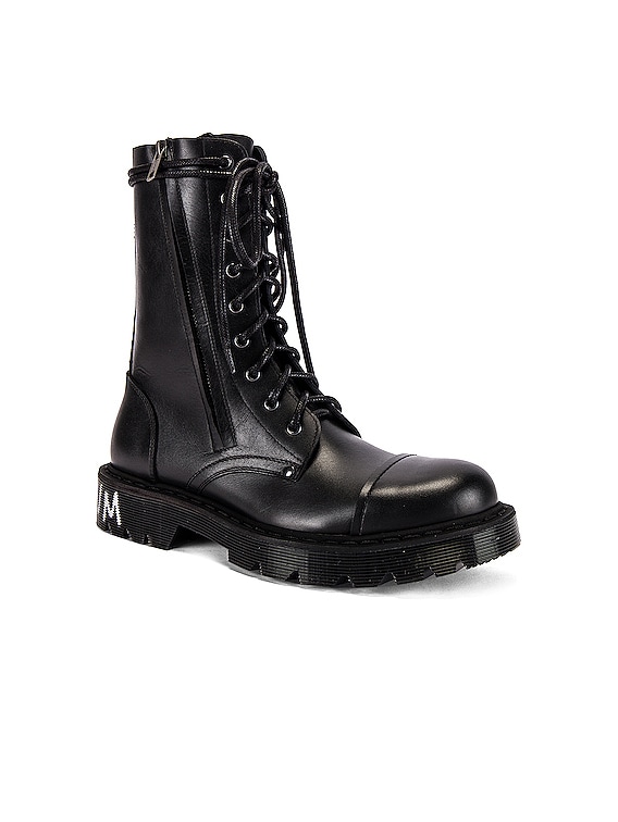 VETEMENTS Dominium In Rectum Army Boots in Black FWRD