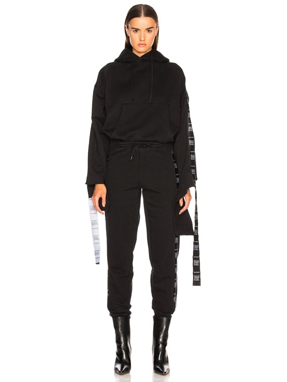 vetements black tape hoodie