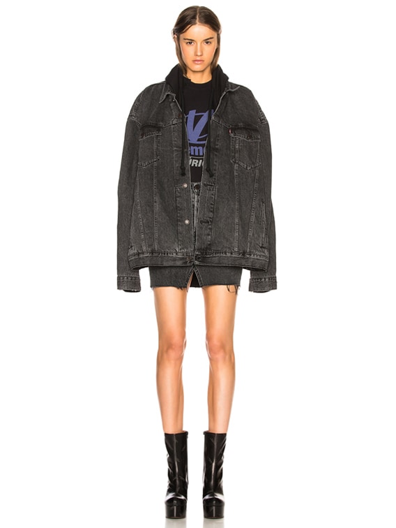 VETEMENTS x Levis Oversized Denim Jacket in Black | FWRD VETEMENTS x Levis Oversized Denim Jacket in Black | FWRD