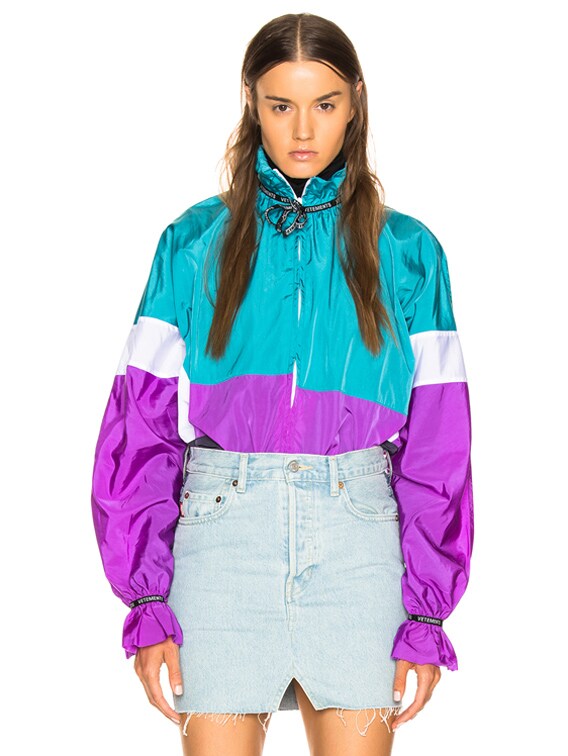 VETEMENTS Tracksuit Blouse in Blue, White & Purple | FWRD