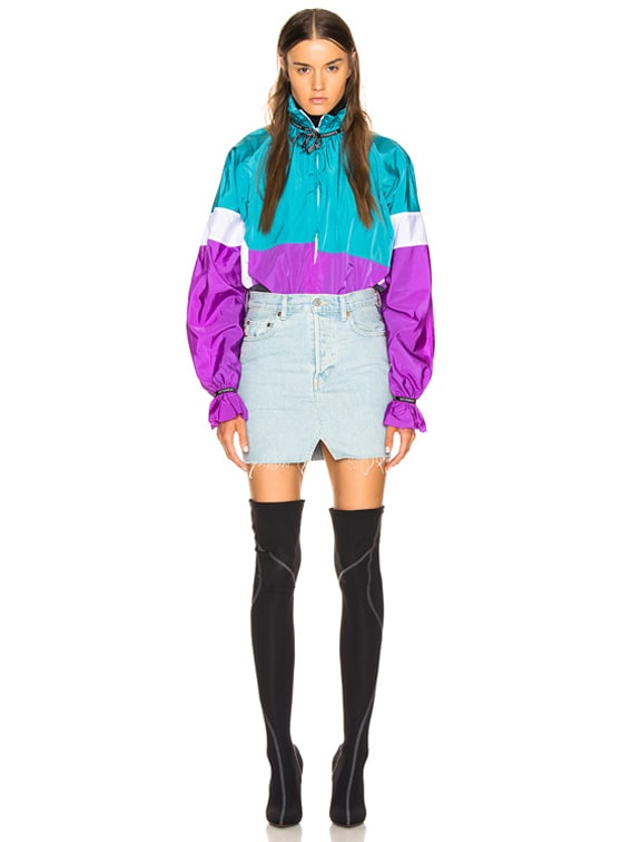 VETEMENTS Tracksuit Blouse in Blue, White & Purple | FWRD