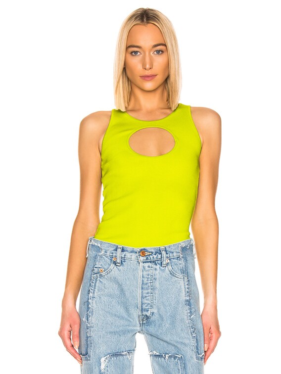 VETEMENTS Hole Tank Top in Neon Green | FWRD 