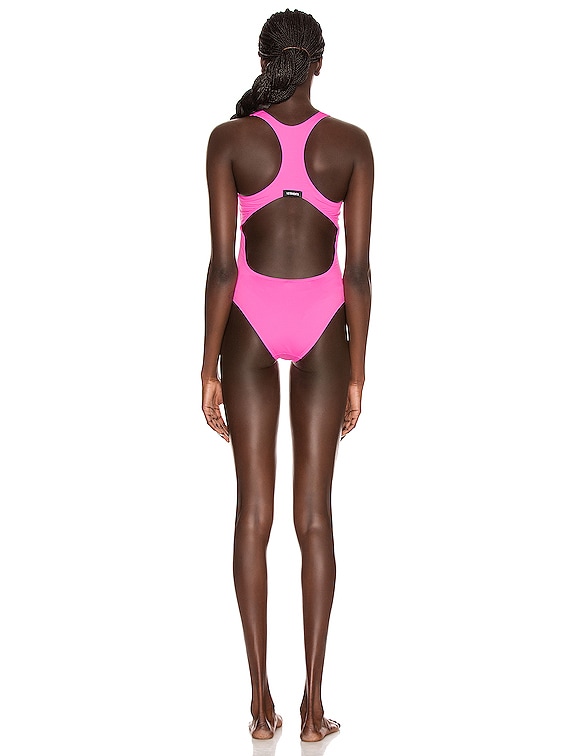 VETEMENTS Heart One Piece Swimsuit in Pink | FWRD