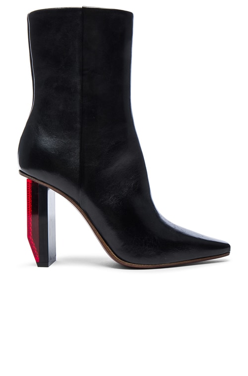 VETEMENTS Reflector Leather Ankle Boots 