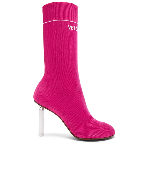 VETEMENTS Sock Ankle Boots in Pink 