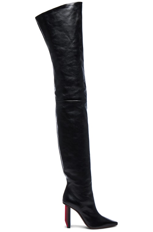 reflective thigh high boots