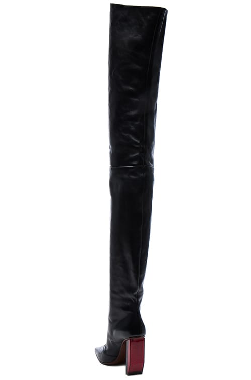 VETEMENTS Reflector Leather Thigh High 