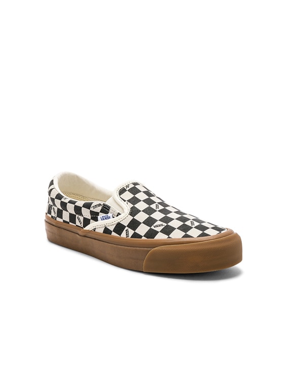 vans slip on checkerboard gum sole