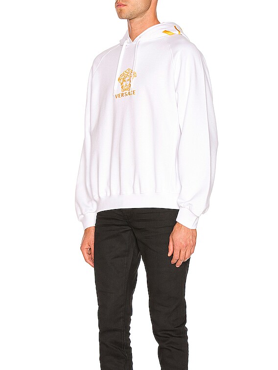 versace hoodie white and gold