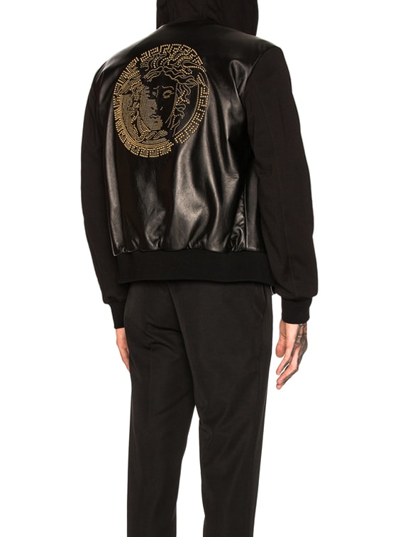 VERSACE Leather Blouson in Black | FWRD