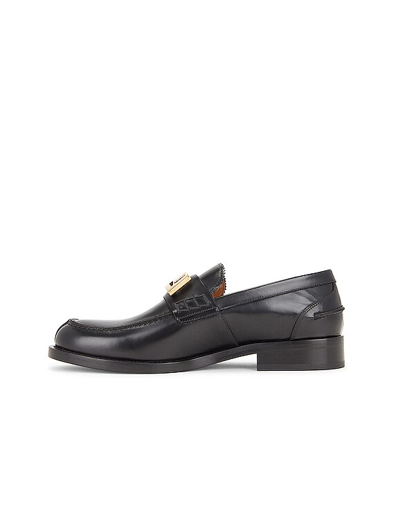 VERSACE Vitello Abrasivato Loafer in Nero \u0026 Oro Versace | FWRD