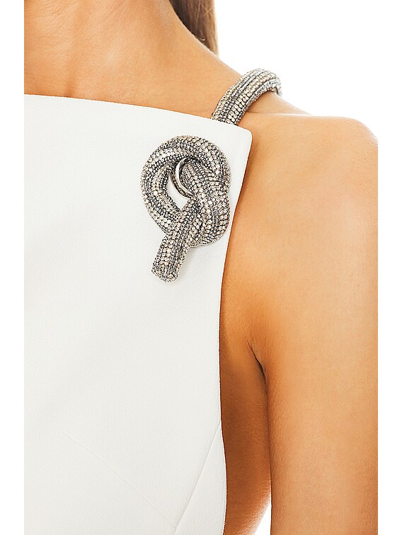 VERSACE Wool Cocktail Dress in Optical White | FWRD