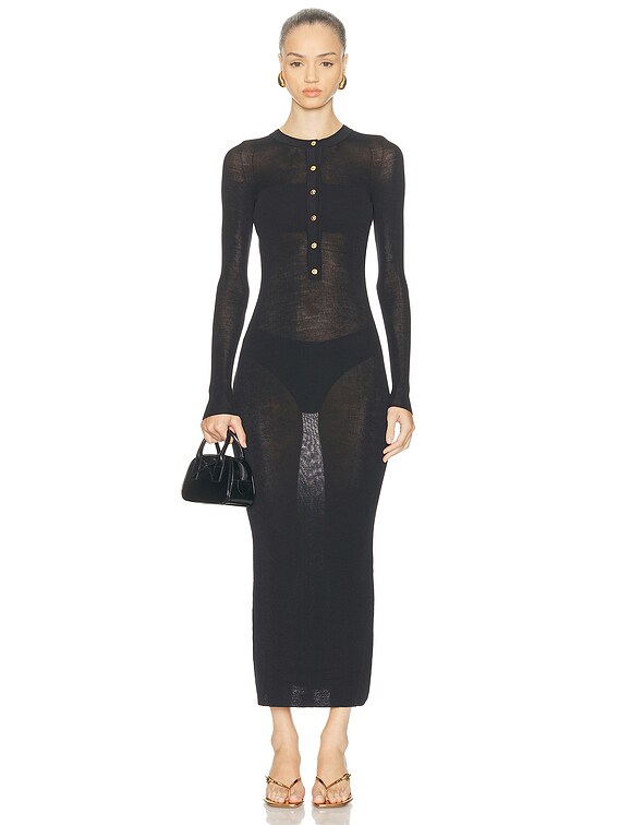 Long Sleeve Sheer Dress