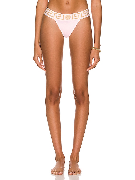 VERSACE Greca Border Thong in Candy