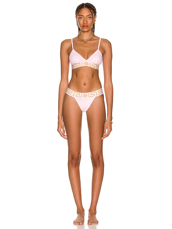 VERSACE Greca Border Thong in Candy